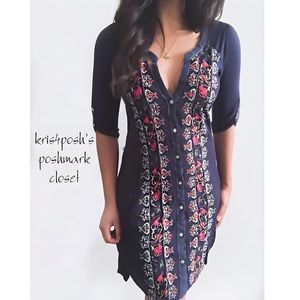 Anthropologie Tiny Beautiful Tunic Embroidered Dress